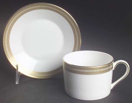 Golden Tiara Flat Cup & Saucer Set