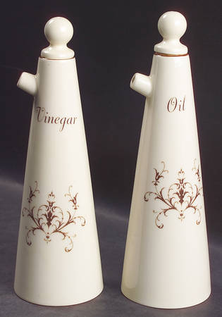 Queen's Filigree Vinegar and Oil Set with Stoppers
