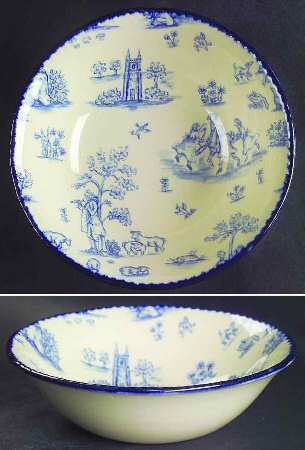 Toille de Jouy Blue (Scallop) Coupe Cereal Bowl