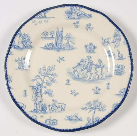 Toille de Jouy Blue (Scallop) Salad Plate