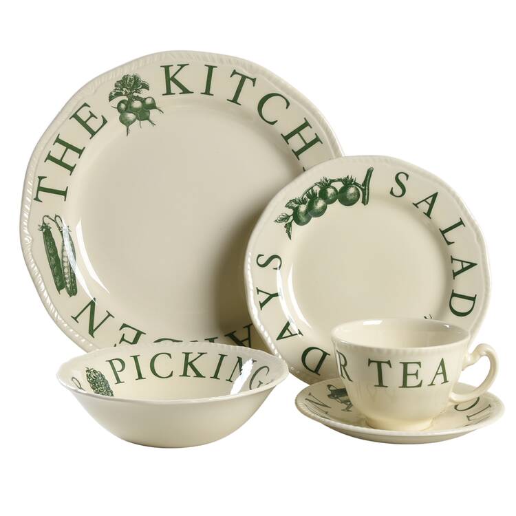 The Kitchen Garden Green 5 Piece Place Setting