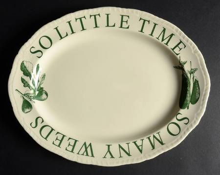 The Kitchen Garden Green 12" Oval Serving Platter