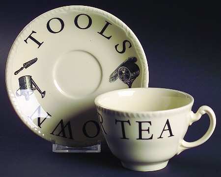 The Kitchen Garden Black Flat Cup & Saucer Set