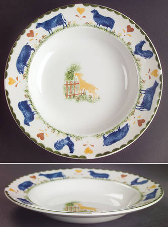 Jack's Farm (Multicolor) Large Rim Soup Bowl