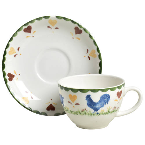 Jack's Farm (Multicolor) Flat Cup & Saucer Set