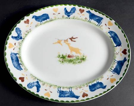 Jack's Farm (Multicolor) 12" Oval Serving Platter