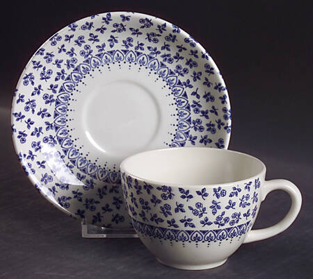 Provence Blue Flat Cup & Saucer Set