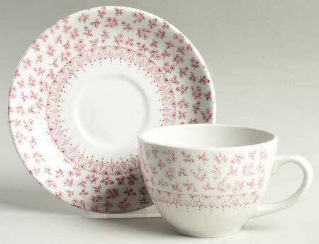 Provence Pink Flat Cup & Saucer Set