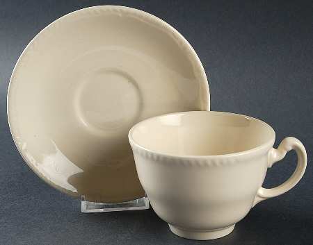 Grenville Ivory Flat Cup & Saucer Set
