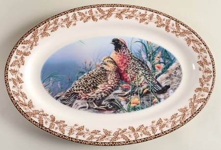 Wild Birds 14" Oval Serving Platter