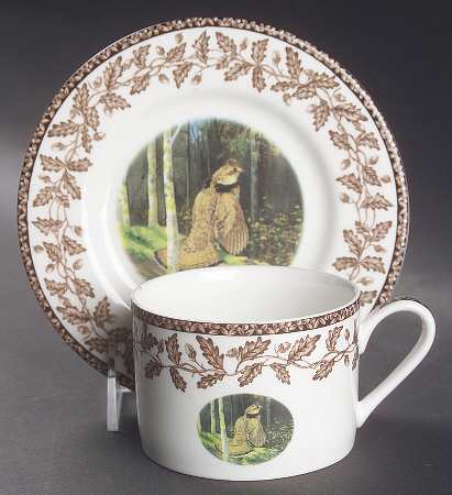 Wild Birds Flat Cup & Saucer Set