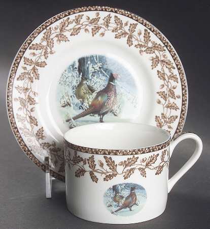Wild Birds Flat Cup & Saucer Set