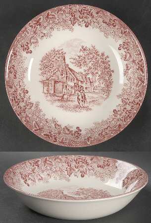 Romantic England Red 7" Individual Pasta Bowl