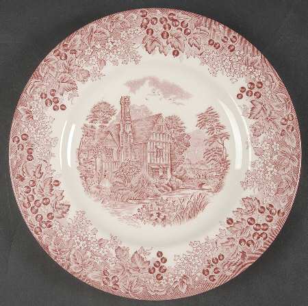 Romantic England Red Salad Plate