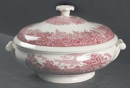 Romantic England Red Round Covered Vegetable