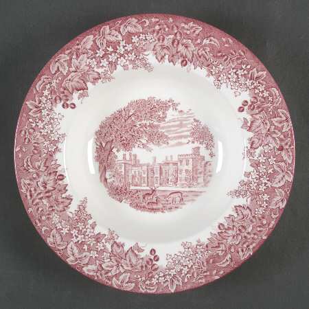 Romantic England Red Rim Soup Bowl
