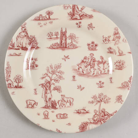 Toille De Jouy Pink (Smooth) Salad Plate