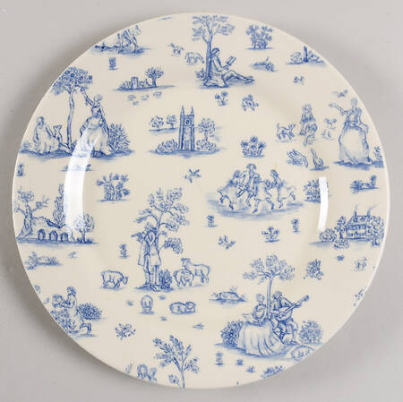 Toille de Jouy Blue (Smooth) by Wood &amp; Sons