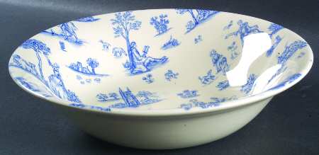 Toille de Jouy Blue (Smooth) 9" Round Vegetable Bowl