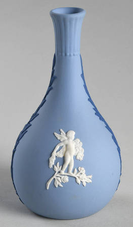 Cream Color and Portland Blue on Lavender Seasons Bud Vase
