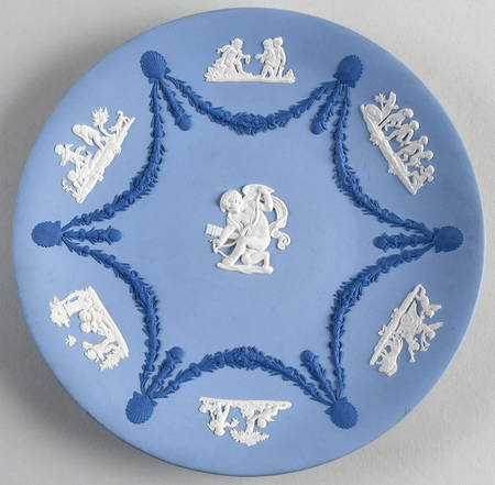 Cream Color and Portland Blue on Lavender Collector Plate