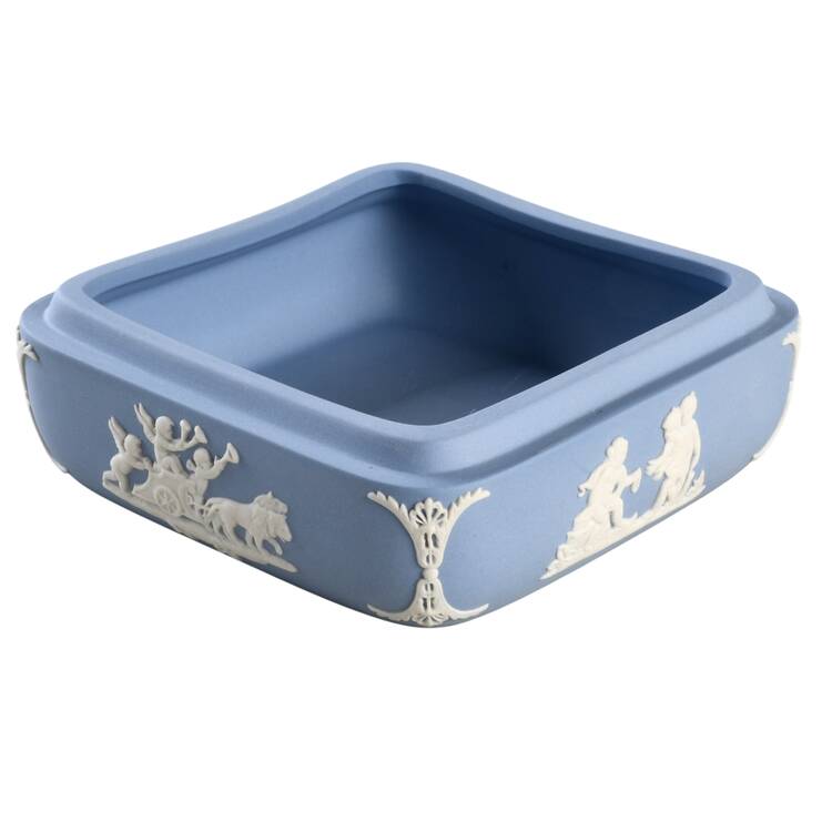 Cream Color and Portland Blue on Lavender Square Box, No Lid