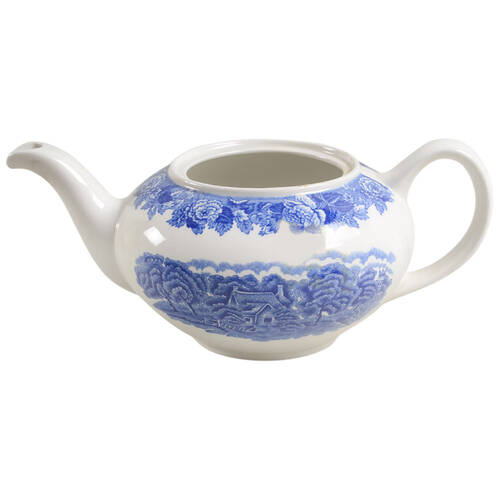 English Scenery Blue (Continental Shape) Teapot No Lid