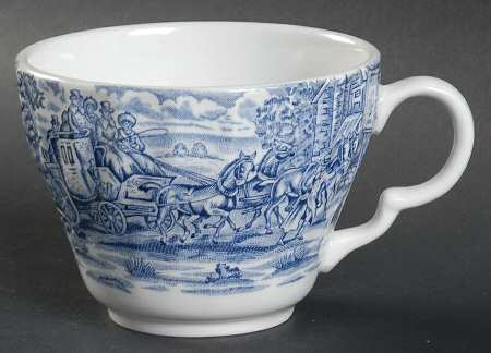 Post House Blue (Blue Backstamp, Scallop) Flat Cup