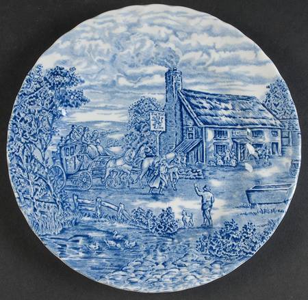 Post House Blue (Blue Backstamp, Scallop) Salad Plate