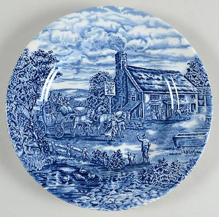 Post House Blue (Newer, Continental Shape) Salad Plate