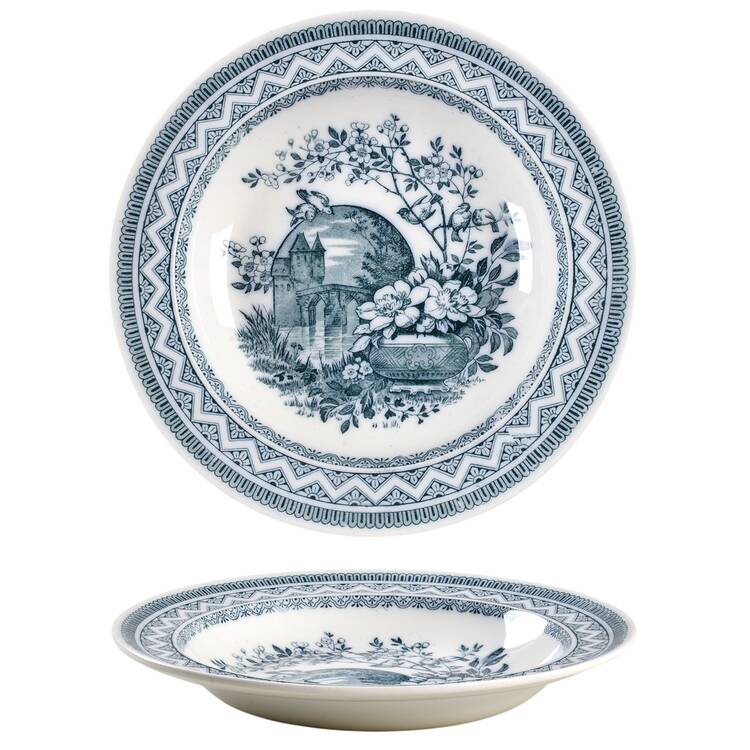 Edinburg Blue Green (No Trim) Large Rim Soup Bowl
