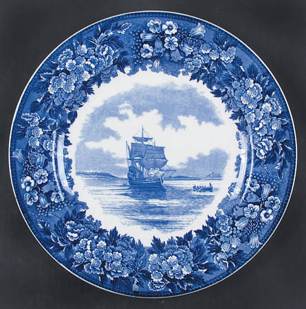 Massachusetts Historic Scenes Bluebells Dinner Plate