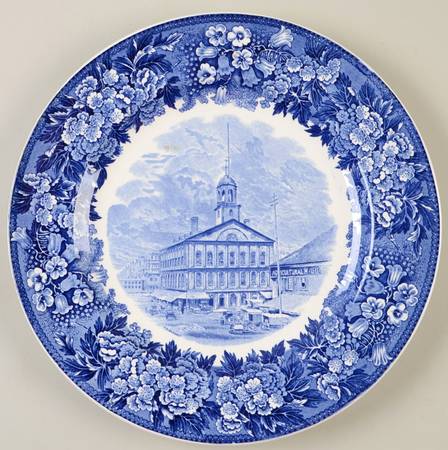 Massachusetts Historic Scenes Bluebells Dinner Plate