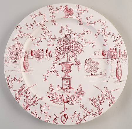 Joie De Vivre Red Wood Service Plate (Charger)