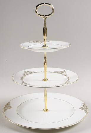 Empress Jewel 13 7/8"-14 1/4" 3-Tiered Serving Tray(DP,SP,BB) HC