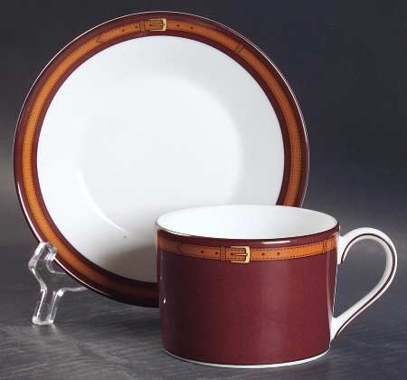 Tally Ho Flat Cup & Saucer Set