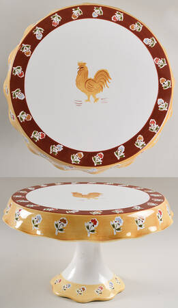 Coq A Doodle Do Footed Cake Plate by Waverly