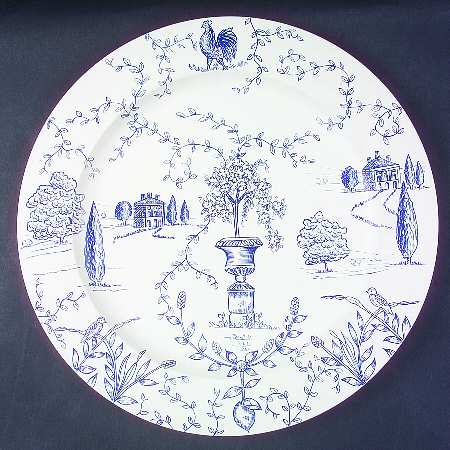 Joie De Vivre Blue Wood Service Plate (Charger)