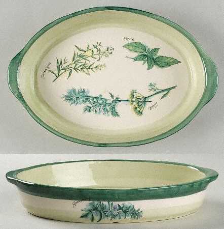 Culinary Herbs 11" Oval Baker