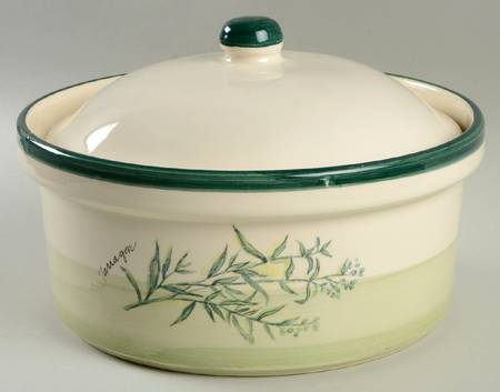 Culinary Herbs 2.5 Qt Round Covered Casserole