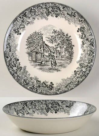 Romantic England Black 7" Individual Pasta Bowl