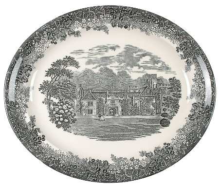 Romantic England Black 16" Oval Serving Platter