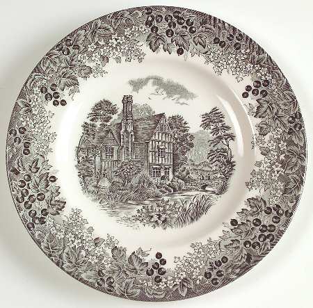 Romantic England Black Salad Plate
