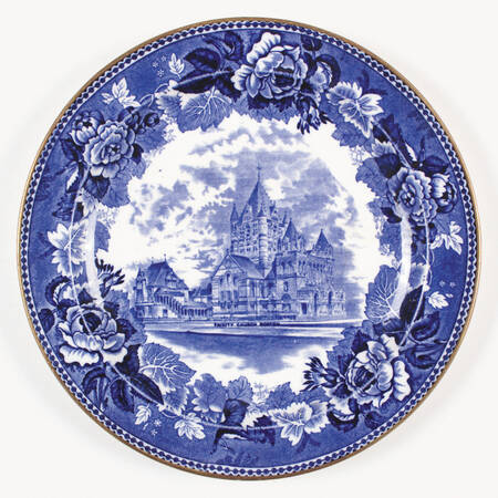 Boston Scenes Blue (Gold Trim) Luncheon Plate