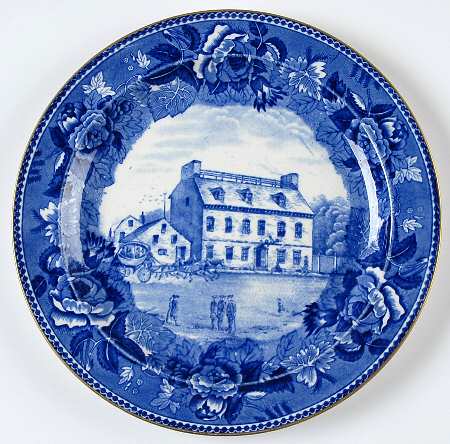 Boston Scenes Blue (Gold Trim) Luncheon Plate