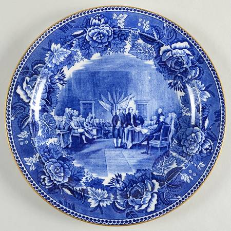 Boston Scenes Blue (Gold Trim) Luncheon Plate