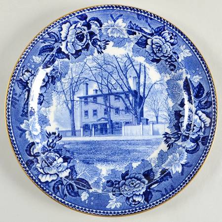 Boston Scenes Blue (Gold Trim) Luncheon Plate