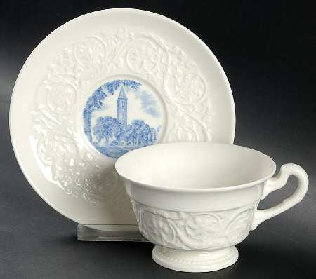 Cornell University Blue (Patrician) Footed Cup & Saucer Set