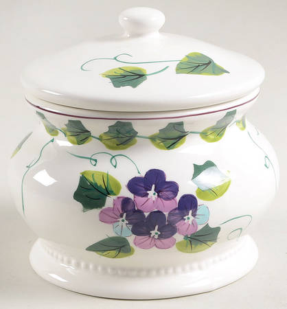 Sweet Violets Small Covered Jar & Lid