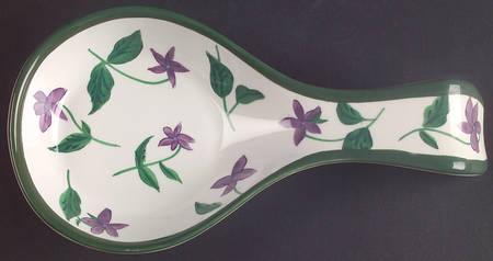 Sweet Violets Spoon Rest/Holder (Holds 1 Spoon)